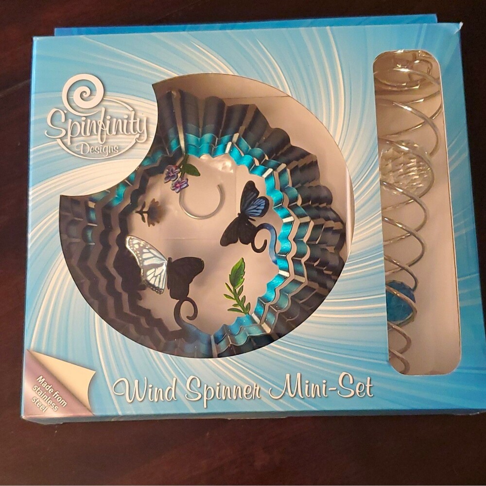 Spinfinity Designs Mini Butterfly Wind Spinner Stainless Steel Powder Coated